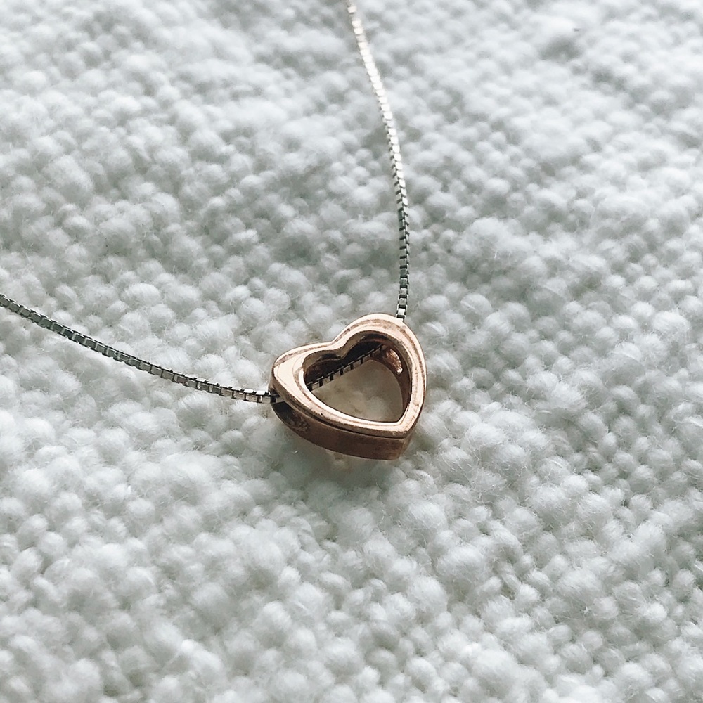 925 Sterling Silver Heart Necklace Dyadema Italy - Picture 11 of 15